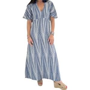NEW PEARL AND CAVIAR farida maxi dress in blue